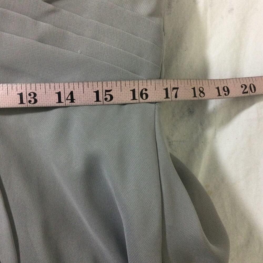 FORMAL PARTY SZ 10 L Gray V-Neck Pleated A-Line Bridesmaid Party Dress NWT B47 - Picture 8 of 10